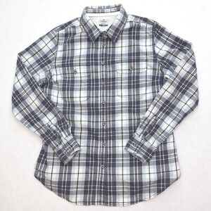 RidgeCut Toughwear Shirt Womens Medium Blue‎ Plaid Flannel Long Sleeve Button Up